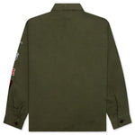 Patched Military Shirt - Olive Drab