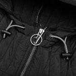 Patches Quilted Zip Hoodie - Black