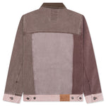 Patchwork Face Colorblocked Twill Jacket - Brown/Multi