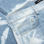 Patterned Bleach Baggy Jeans - Light Wash