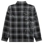 Plaid Beaded Oversized Shirt - Black