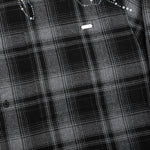 Plaid Beaded Oversized Shirt - Black
