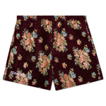 Deja Vu Woven Floral Shorts - Maroon