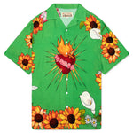 Heart Button Down - Green