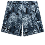 Silk Bermuda Shorts with Hubert Objects - Black/Navy