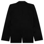 Plus Tailored Wool Blend Blazer - Black