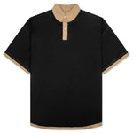 Layered Polo Shirt - Black/Camel