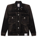 Puffer Denim Jacket - Black