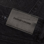 P001 - Black Paint Knee Slit Jacquard Monogram