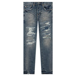 Purple Denim P001 - Indigo Four Pocket Destroy w/ Silicone Outline