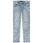 P001 - Light Indigo Knee Slit