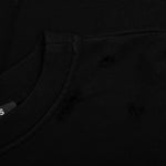Destroyed Crewneck Sweater with Altered Reality Print - Black