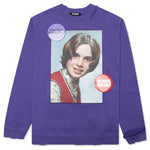 Girl In Red Destroyed Crewneck Sweater - Purple