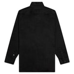 Oversized Bicolor R Pin Denim Shirt - Black