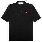 Red Emblem S/S Polo Neck - Black