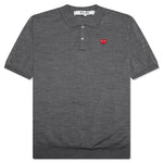 Red Emblem S/S Polo Neck - Grey
