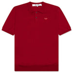 Red Emblem S/S Polo Neck - Red