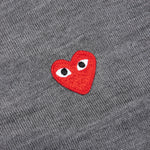 Red Emblem S/S V Neck Cardigan - Grey