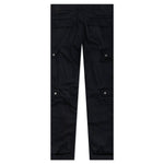 Cotton Herringbone Cargo Pants - Black