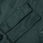 Stamp Print Cotton Canvas Cargo Trouser - Green