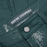 Stamp Print Cotton Canvas Cargo Trouser - Green