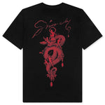 Chandelier and Snake Print T-Shirt - Black