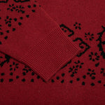 Bandana Knit Cardigan - Red/Black