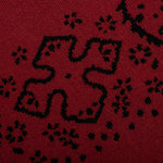 Bandana Knit Cardigan - Red/Black