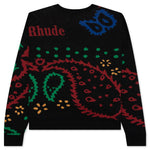 Bandana Knit Crewneck - Black/Red