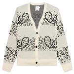 Bandana Stripe Cardigan - Creme/Black