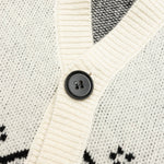 Bandana Stripe Cardigan - Creme/Black