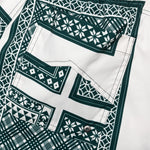 Card Print Swim Trunk - Green/White