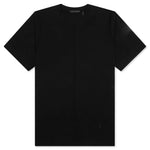 Rib Knit Logo Tee - Black