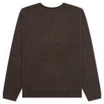Roll V-Neck Logo Sweater - Brown