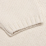 Roll V-Neck Logo Sweater - Natural