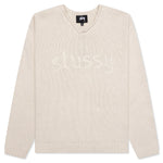 Roll V-Neck Logo Sweater - Natural