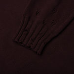 Round Neck Distressed Sweater - Dark Raisin