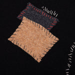 Wool Patch Mending Roundneck Sweater - Black