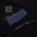 Wool Patch Mending Roundneck Sweater - Black