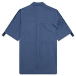 Quilted Pocket Polo Top - Light Indigo