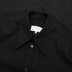 Point Collar Short Sleeve Shirt - Black