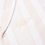 Stripped Cotton Towelling Boxy Fit Shirt - White/Beige
