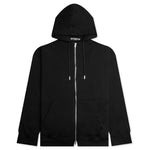 Zip Skull Knitted Hoodie - Black