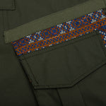 Floral Embroidery Mix Shirts - Khaki