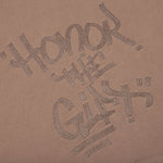 Script Embroidered Hoodie - Light Brown