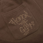 Script Embroidered Sweats - Brown