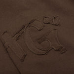 Script Embroidered Sweats - Brown