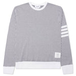 Seersucker Loopback 4-Bar Crew Neck Sweatshirt - Light Grey