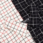 Vertical Split Plaid Shirt - Black/Plaid