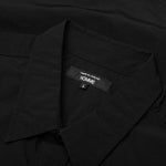 Curved Hem Nylon Short Sleeve Shirt - Black
